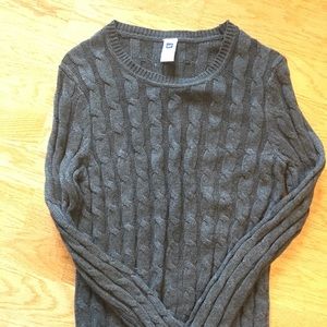 Gap Gray cable cord long sleeve sweater.